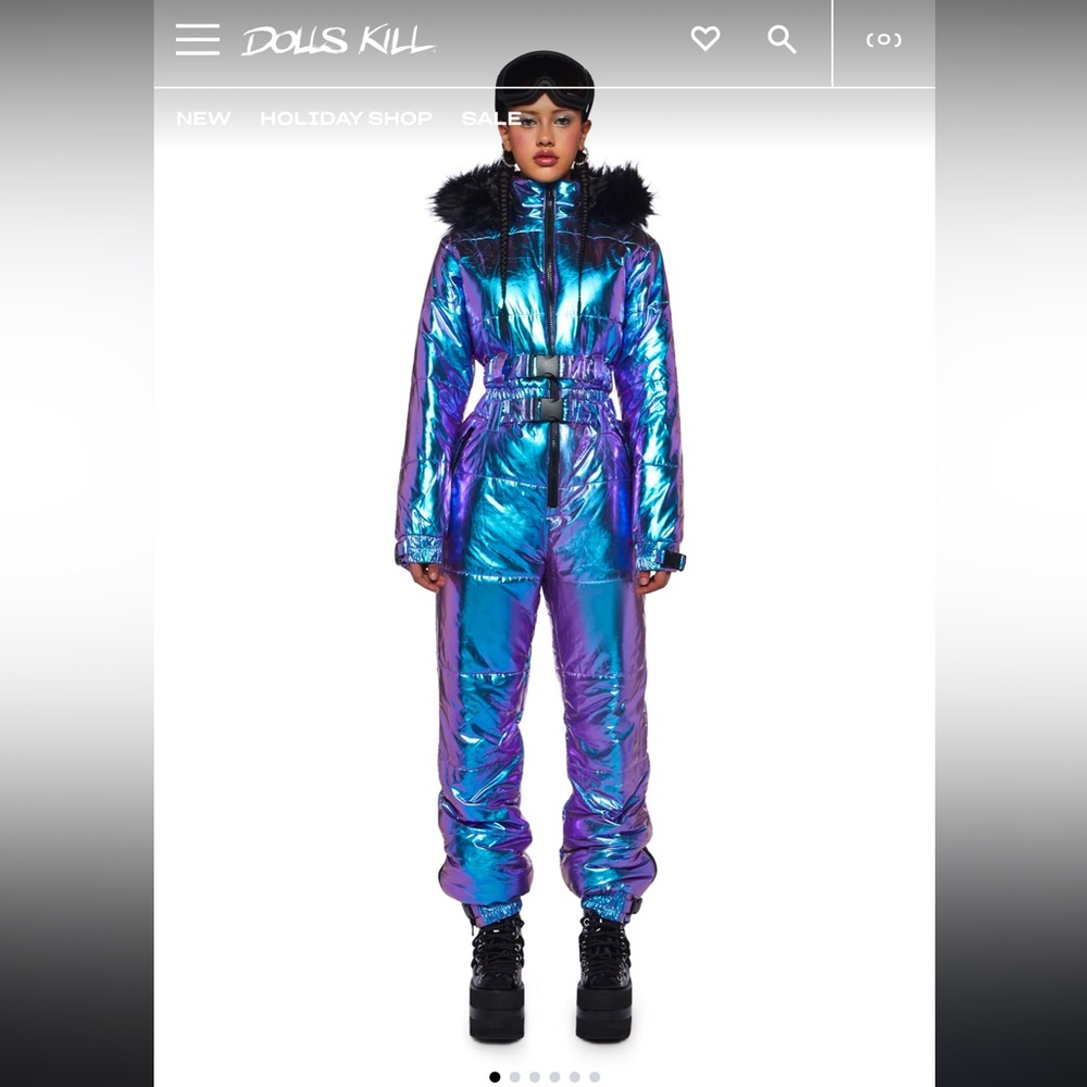 Dolls Kill - AURORA BEAM HOLOGRAPHIC SNOWSUIT